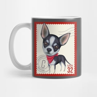 Funny Black and White Chihuahua Dog posing cutely Mug